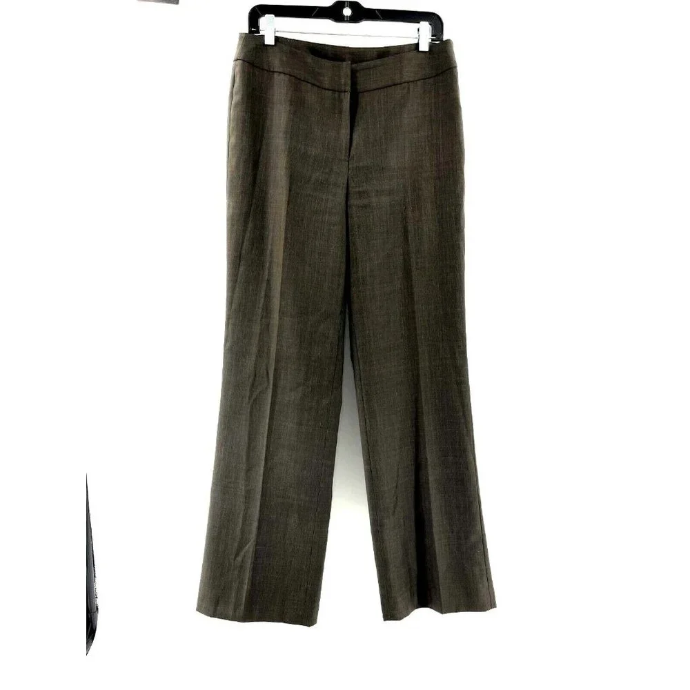 Nine West Women's Gray Flat Front Flare Leg Suit Dress Pants Size 6